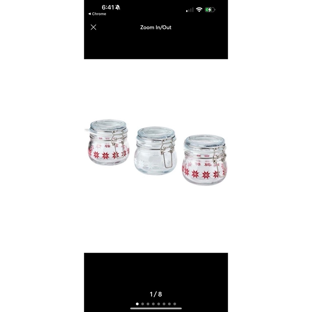 IKEA Vitner Snowflake Mini Storage Jars Christmas Holiday 4 oz. Set of 3 New Box